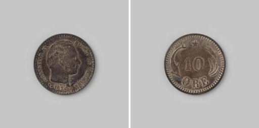 10 øre from Denmark of Christian IX, 1874