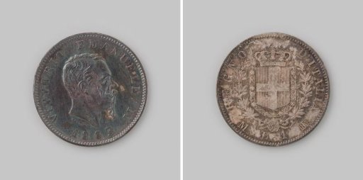 Lira from Italy by King Vittorio Emanuele II, 1863