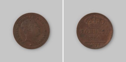 Tornese from the Kingdom of Naples of the Two Sicilies of Ferdinando II, 1838
