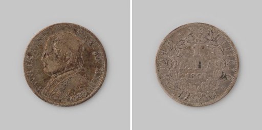 Lira from the Papal States of Pope Pius IX, 1867