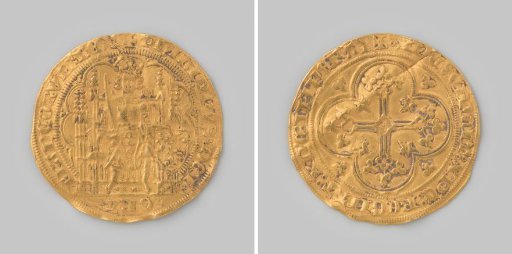 Gold shield from France of Philip VI of Valois, 1328-1350