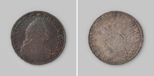 Half écu aux insignes from France of Louis XIV, 1703