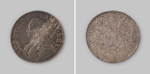 Ecu blanc from France of Louis XV, 1726