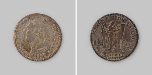 15 sols from France of Louis XVI, 1791