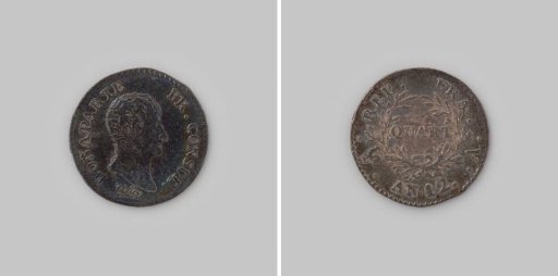 1/4 franc from France of Napoleon as First Consul, year 12 [=1803/4]