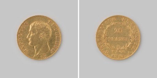 Twenty francs from France of Napoleon as Emperor, year 13 [=1804/5]