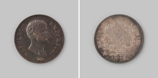 2 francs from France of Napoleon as Emperor, year 13 [=1804/5]