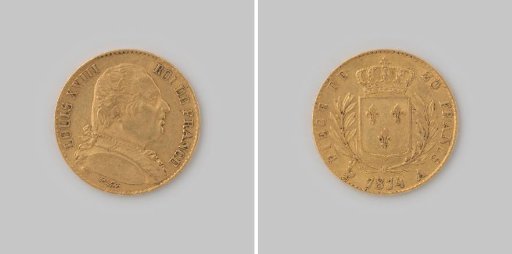 Twenty francs from the Kingdom of France of Louis XVIII, 1814