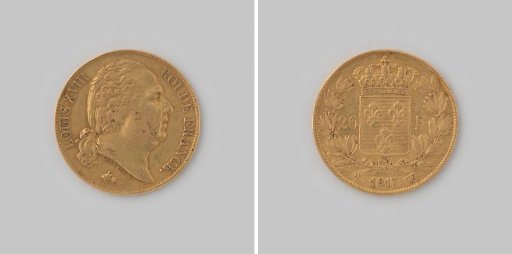 Twenty francs from the Kingdom of France of Louis XVIII, 1817