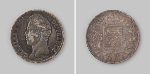 5 francs from the Kingdom of France of Charles X, 1827