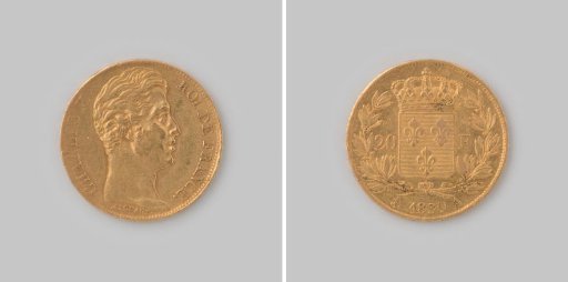 Twenty francs from the Kingdom of France of Charles X, 1830