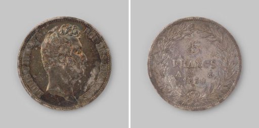 Five francs from the Kingdom of France of Louis Philippe I, 1830