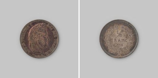 1/4 franc from the Kingdom of France of Louis Philippe I, 1832