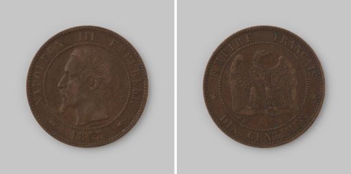10 centimes from the French Empire of Napoleon III, 1853