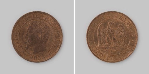 5 centimes from the French Empire of Napoleon III, 1853