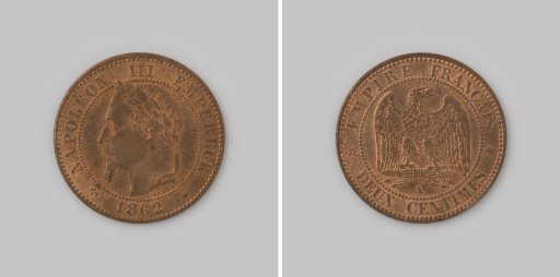 2 centimes from the French Empire of Napoleon III, 1862