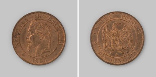 10 centimes from the French Empire of Napoleon III, 1863