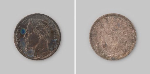 Franc from the French Empire of Napoleon III, 1867