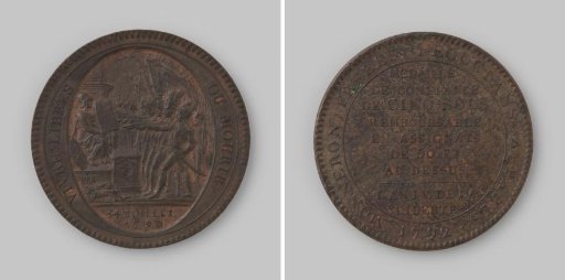 Private 5 sols coins of the Monneron brothers from France, 1792
