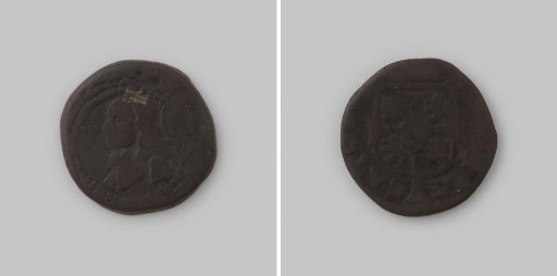 Treseta de cobre or 6 dineros from the Balearic Islands, Spain of King Philip V (IV in Mallorca), 1724