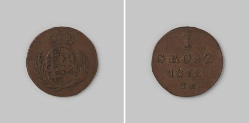 Grosz from the Duchy of Warsaw in Poland of Friedrich August of Saxony, 1812