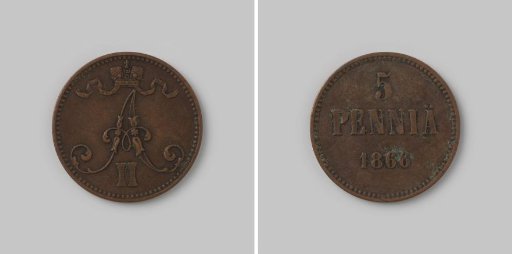 5 penniä from Finland of Tsar Alexander II, 1866