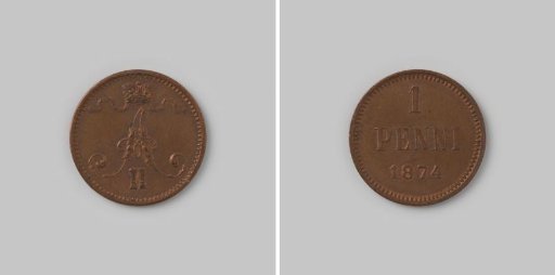 Penniä from Finland of Tsar Alexander II, 1874