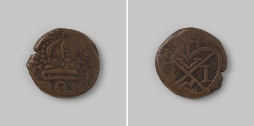 Pice from Bombay in India of the British East India Company (EIC) during George I, 1714-1727