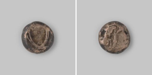 Silver double fanam from Madras in British India under the East India Company, 1764-1807