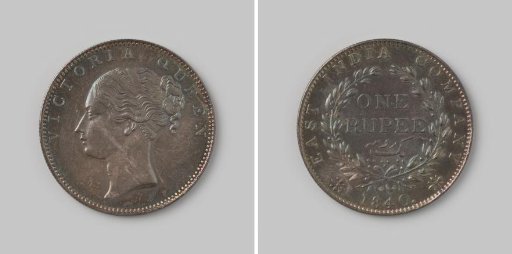 Rupee from India of the English East India Company (EIC) in the name of Queen Victoria, 1840