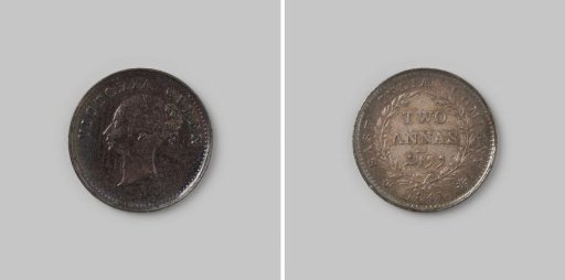 2 annas from India of the English East India Company (EIC) in the name of Queen Victoria, 1841
