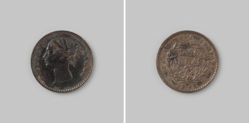 2 annas from India of the English East India Company (EIC) in the name of Queen Victoria, 1841