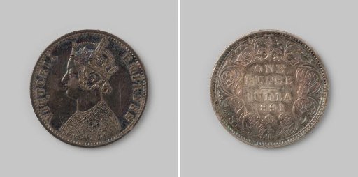 Roepie from India of Empress Victoria, 1891