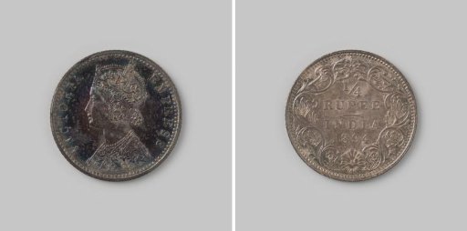 1/4 roepie from India of Empress Victoria, 1894