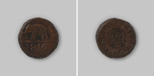 2 stivers of Sri Lanka, Ceylon, 1816