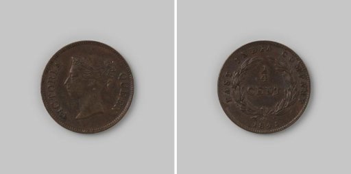1/4 cent for the Straits Settlements of Queen Victoria, in the name of the English East India Company (EIC), 1845