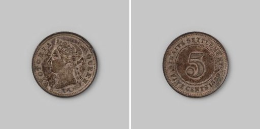5 cents from the Straits Settlements of Queen Victoria, 1889