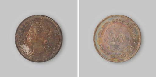 50 cents from the Straits Settlements of Queen Victoria, 1891
