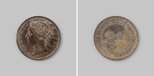 20 cents from the Straits Settlements of Queen Victoria, 1895