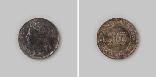 10 cents from the Straits Settlements of Queen Victoria, 1895