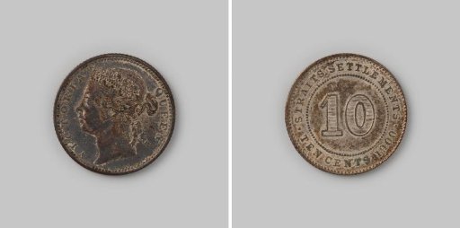 10 cents from the Straits Settlements of Queen Victoria, 1900