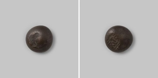 Mametita-gin [=silver bean] of 1 bu of the Empire of Japan, from the 17th, 18th and 19th centuries until 1865