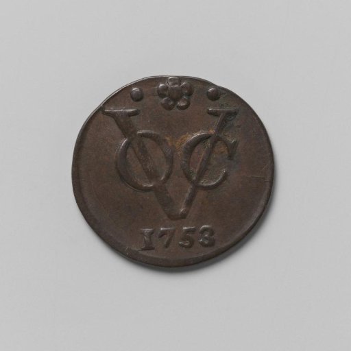 ½ duit of the VOC from Holland, 1753