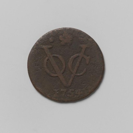 ½ duit of the VOC from Holland, 1754