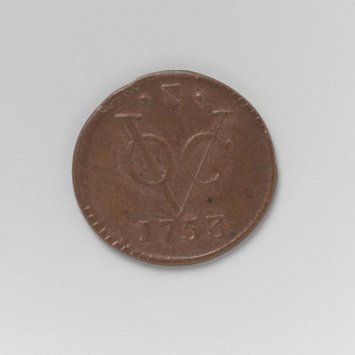 ½ duit of the VOC from the city of Utrecht, 1753