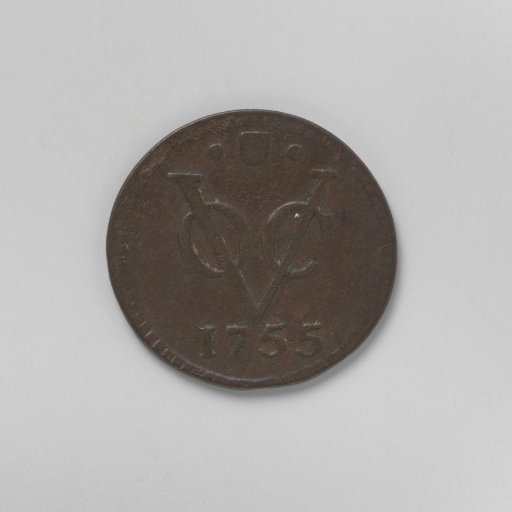 ½ duit of the VOC from the city of Utrecht, 1755