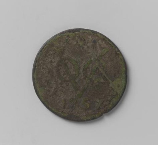 ½ duit of the VOC from the city of Utrecht, 1757