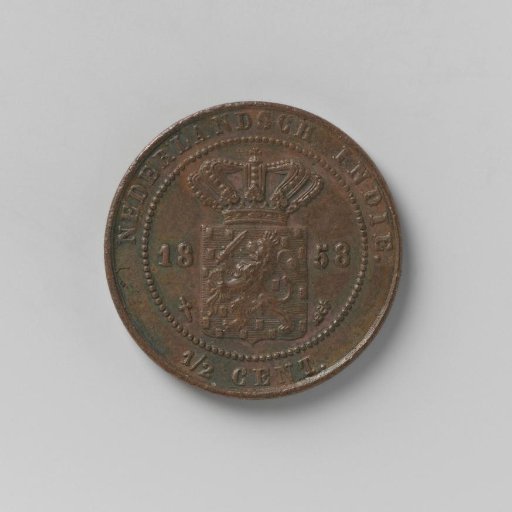 ½ cent of the Dutch East Indies, 1858