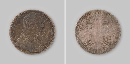 Countermark of Maria Theresa thaler with date 1780, intended for North-East Africa