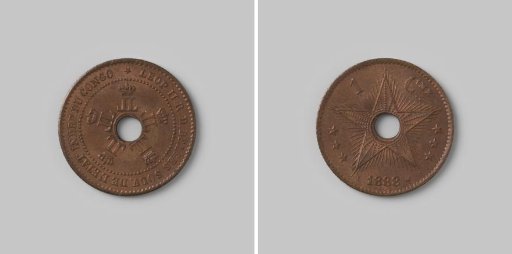 Centime from the Congo Free State of the Belgian King Leopold II as sovereign, 1888